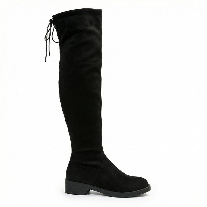 Damen Overknee-Stiefel aus weichem Wildleder mit praktischer Schnürung Drune