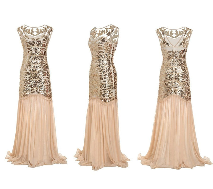 Drune | Gatsby Kleid 20Er Jahre Beige