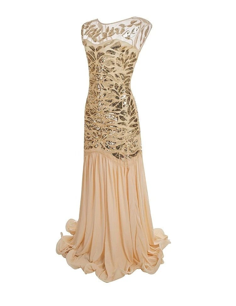 Drune | Gatsby Kleid 20Er Jahre Beige