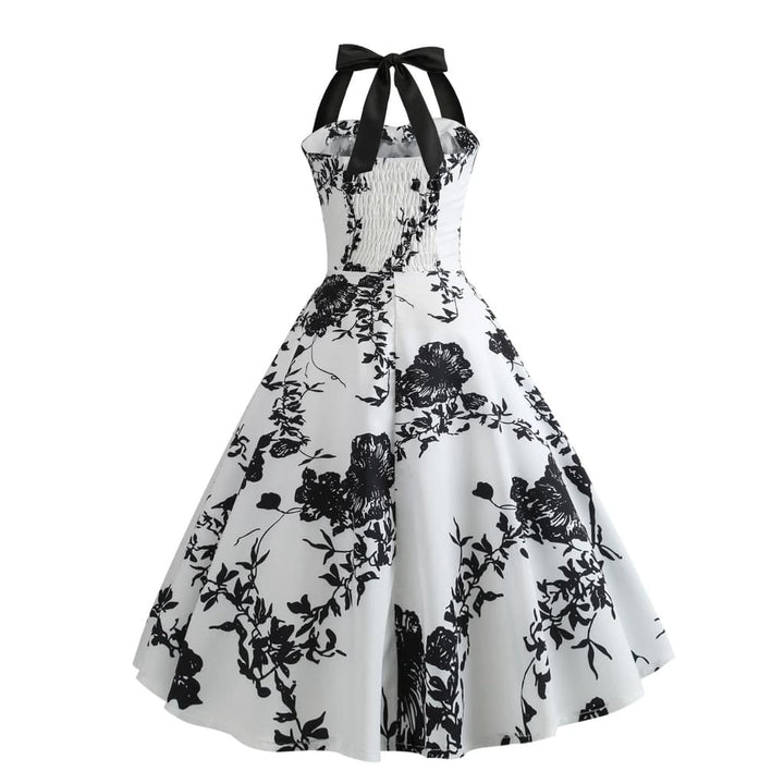 Drune | Vintage Kleid Pin-Up Schwarze Blumen