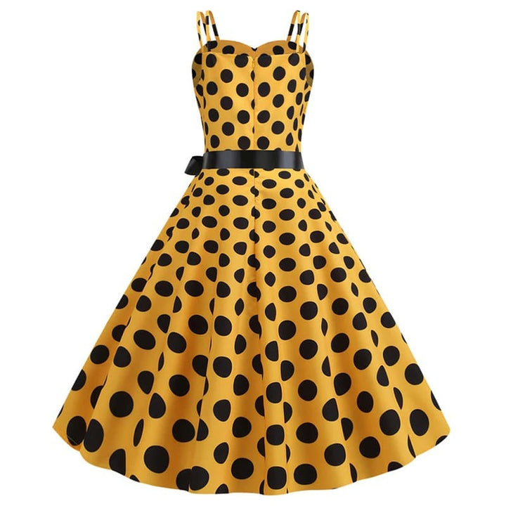 Drune | Vintage Kleid Rockabilly Gelb Punkt