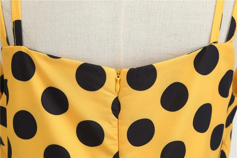 Drune | Vintage Kleid Rockabilly Gelb Punkt
