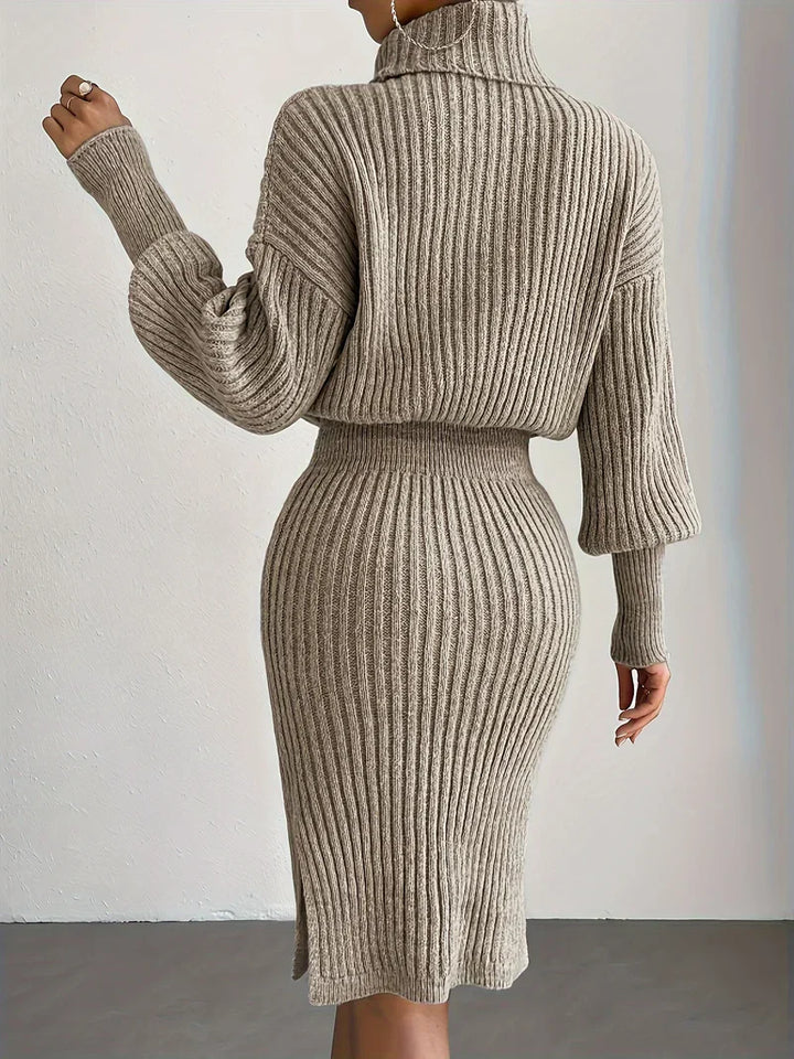 Drune | Strick Damen Satz mit Rollkragenpullover und Midi Rock