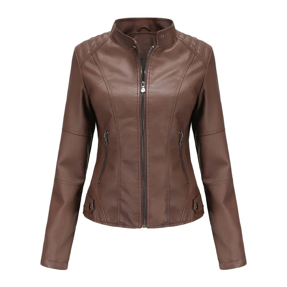 Drune | Leder Damenjacke mit Reißverschluss