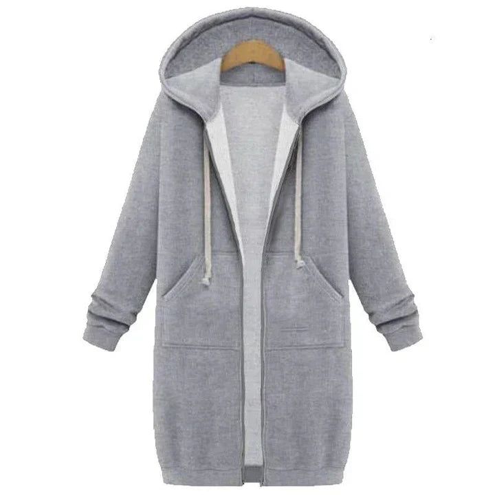 Drune | ein lang geschnittenes damen-sweatshirt mit reibverschluss