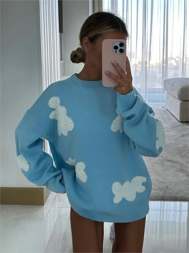 Drune | Lässiger Pullover für Frauen mit Liebe Stickerei
