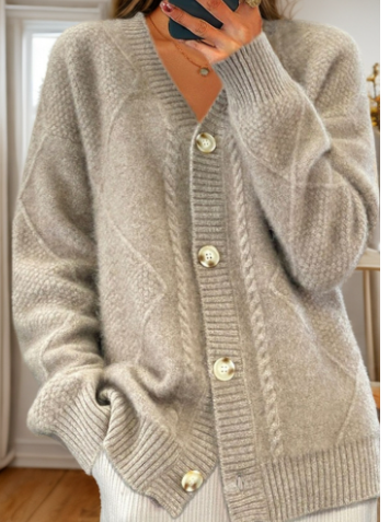 Drune | Stylischer Strickjacke mit Geometrischem Muster