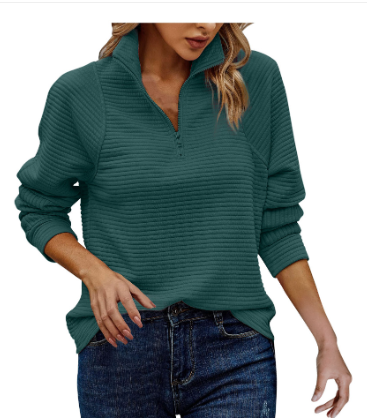 Drune | Eleganter Pullover mit Reißverschluss und V-Ausschnitt