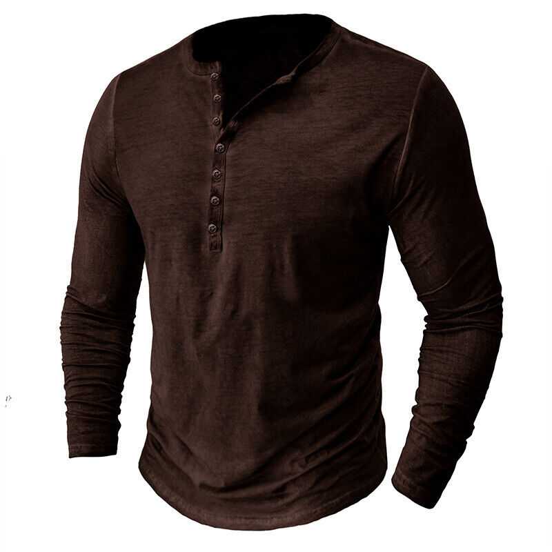 Drune | Henley Shirt Für Herren Mit Langen Ärmeln