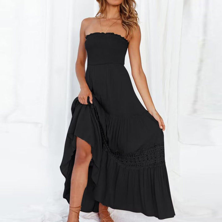 Drune | Sommerliches Off-Shoulder Kleid mit Spitzenverarbeitung