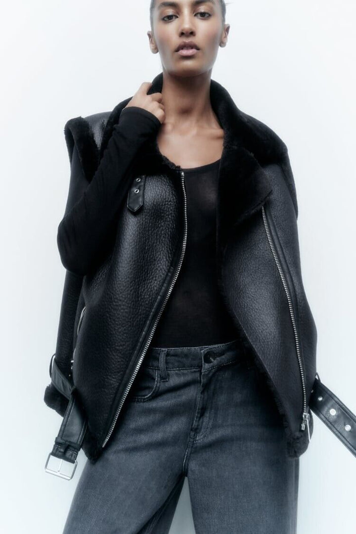 Drune | Leder Bodywarmer Warm & Trendy