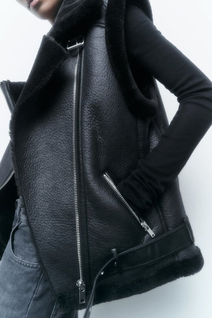 Drune | Leder Bodywarmer Warm & Trendy