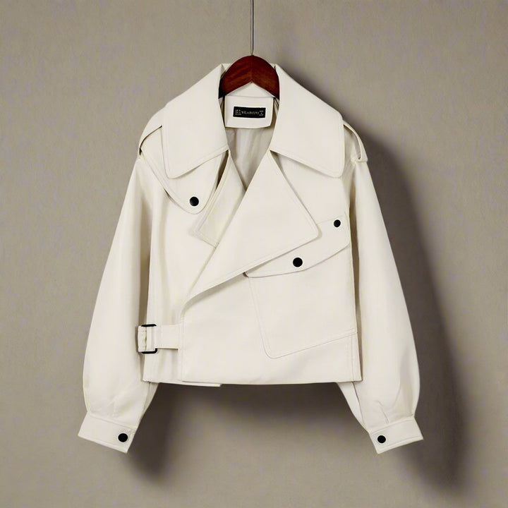 Drune | Elegante große Knopflederjacke für Damen - Perfekt für Übergangssaisons