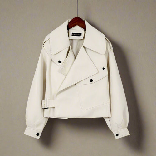 Drune | Elegante große Knopflederjacke für Damen - Perfekt für Übergangssaisons