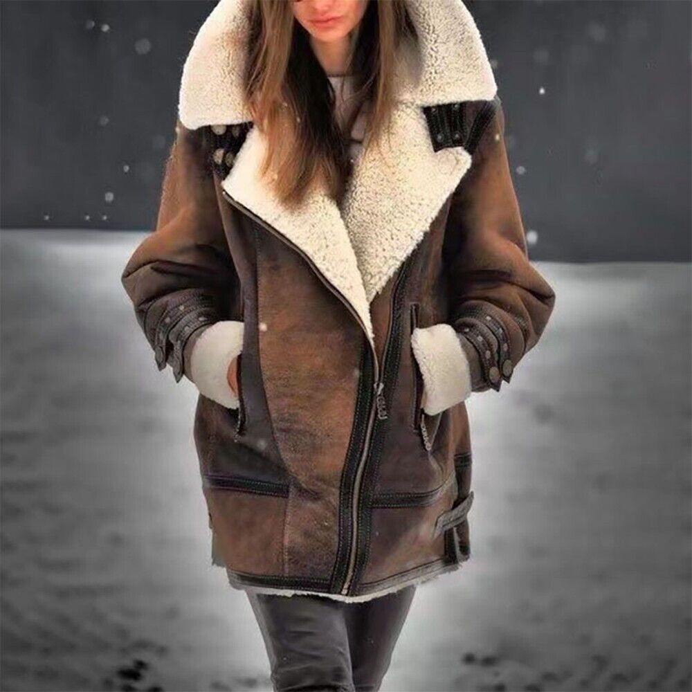 Drune | Aviator Winterjacke - gefütterte Jacke mit Kunstpelzkragen