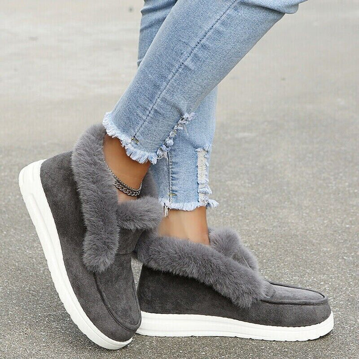 Drune | Winter Mokassins - Wildleder Slip-On Mokassins mit Fellfutter