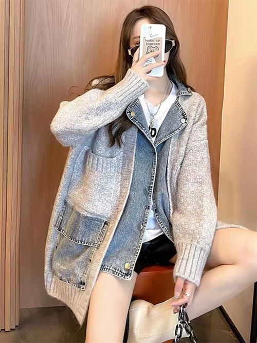 Drune | Splicing Jeansjack Stilvoll & trendy