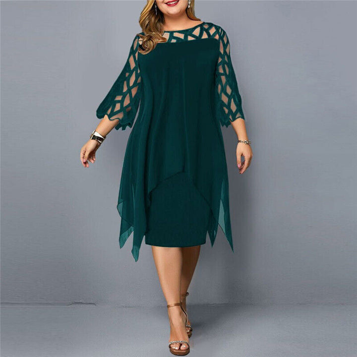 Drune | Elegantes Midi-Kleid mit Transparenten Ärmeln für Damen