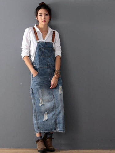 Drune | Stilvolles Weinlese Denim Kleid