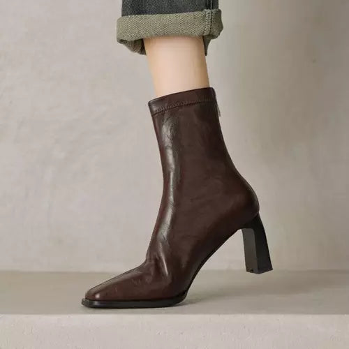 Drune | Ankle Boots Damen mit quadratischer Spitze - hohe Absätze, bequem und langlebig