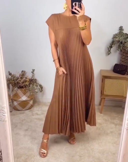 Drune | Smarte Plissee Baumwollkleid