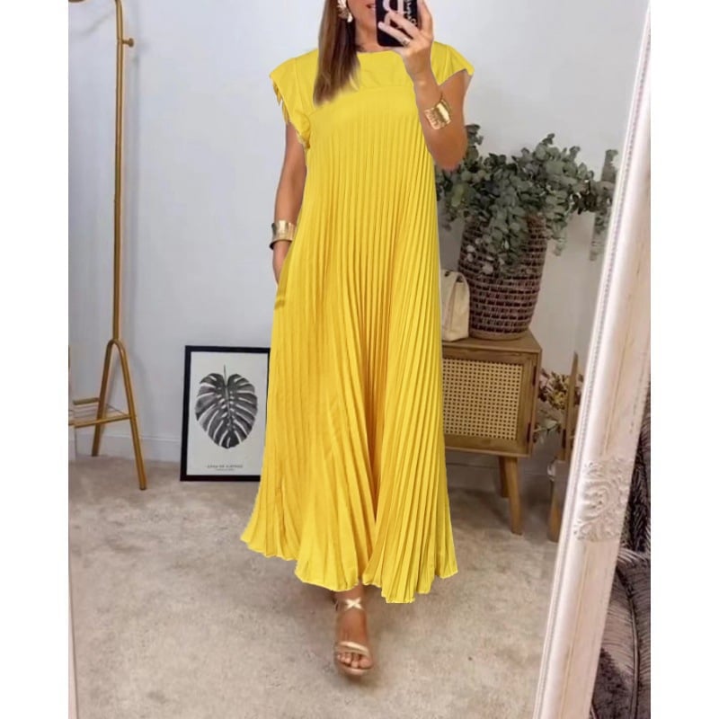 Drune | Smarte Plissee Baumwollkleid