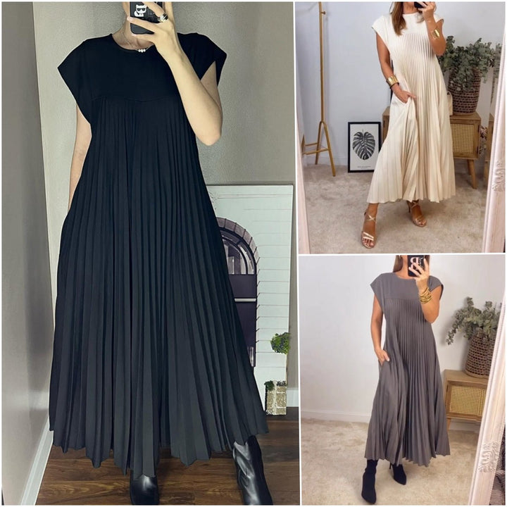 Drune | Smarte Plissee Baumwollkleid