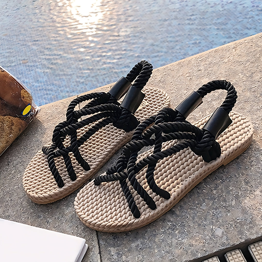 Drune | Bohemian Geflochtene Seil Sandalen