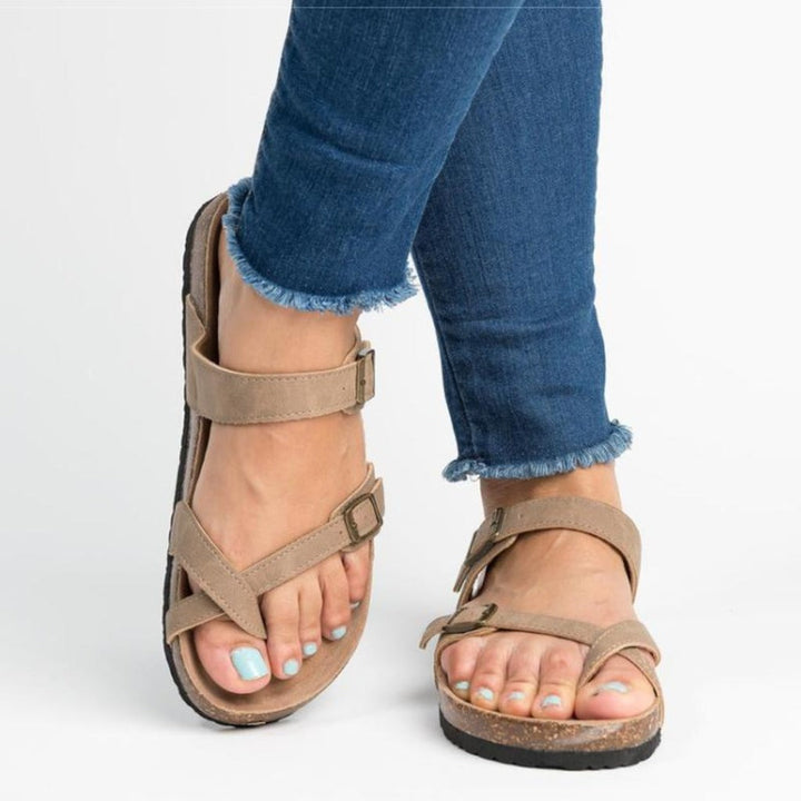 Drune | Sandalen Rom Stil Flip Flops Übergröße Flacher Absatz Niedrige Absätze