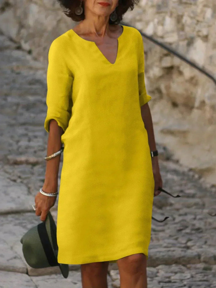 Drune | Stilvolles Kleid Mit Elegantem V-ausschnitt