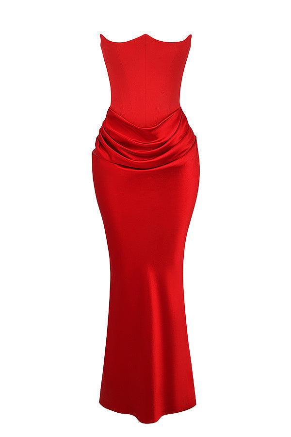 Drune | Trägerloses Korsett Maxi Kleid