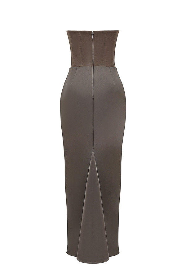 Drune | Trägerloses Korsett Maxi Kleid