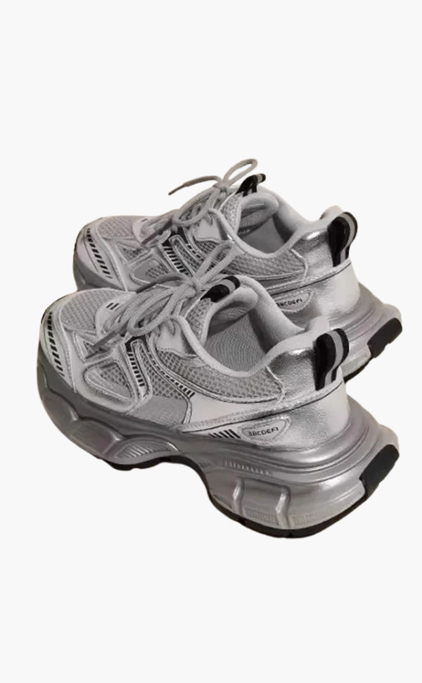 Drune | Chunky Mesh Sneaker Damen Bequeme & Sportliche Schuhe Mit Trendiger Sohle, Grau
