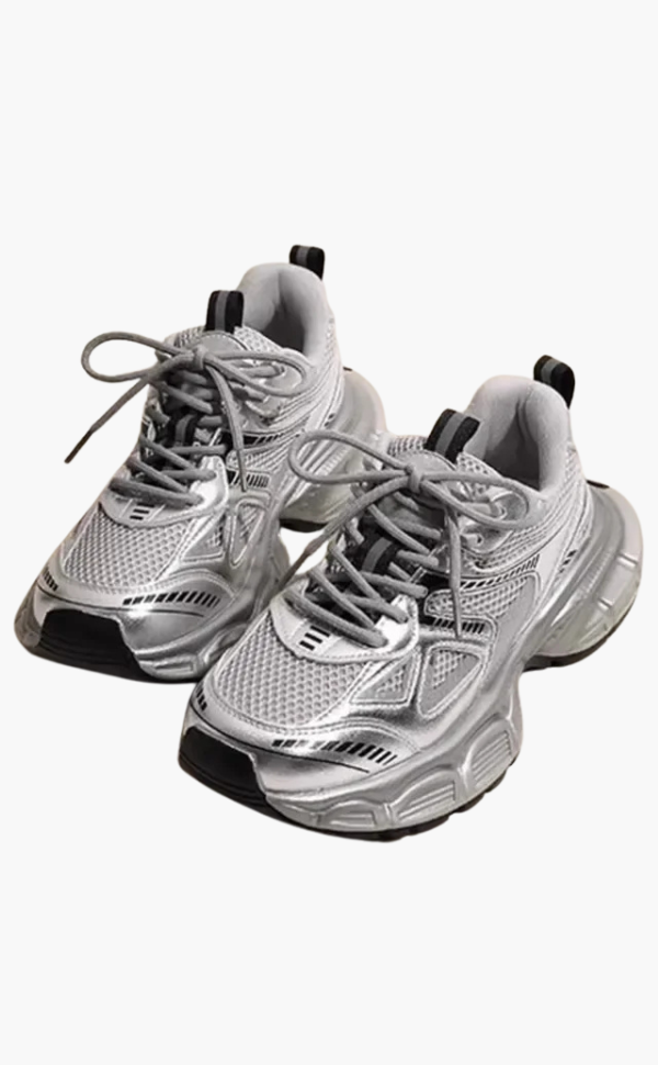 Drune | Chunky Mesh Sneaker Damen Bequeme & Sportliche Schuhe Mit Trendiger Sohle, Grau