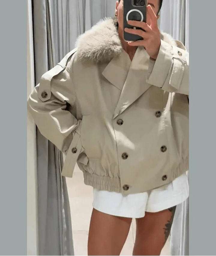 Drune | Trenchcoat mit Kunstfell
