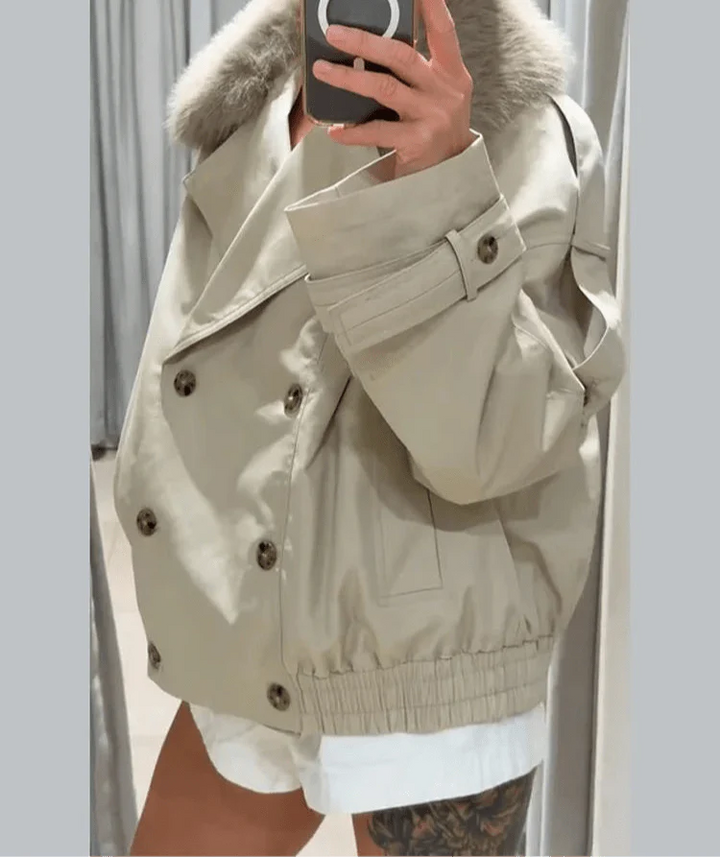 Drune | Trenchcoat mit Kunstfell
