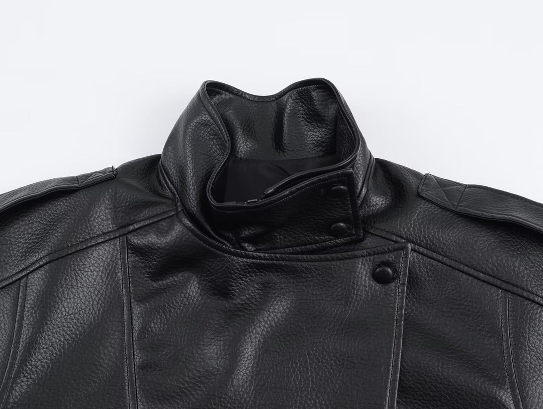 Drune | Asymmetrische Lederjacke
