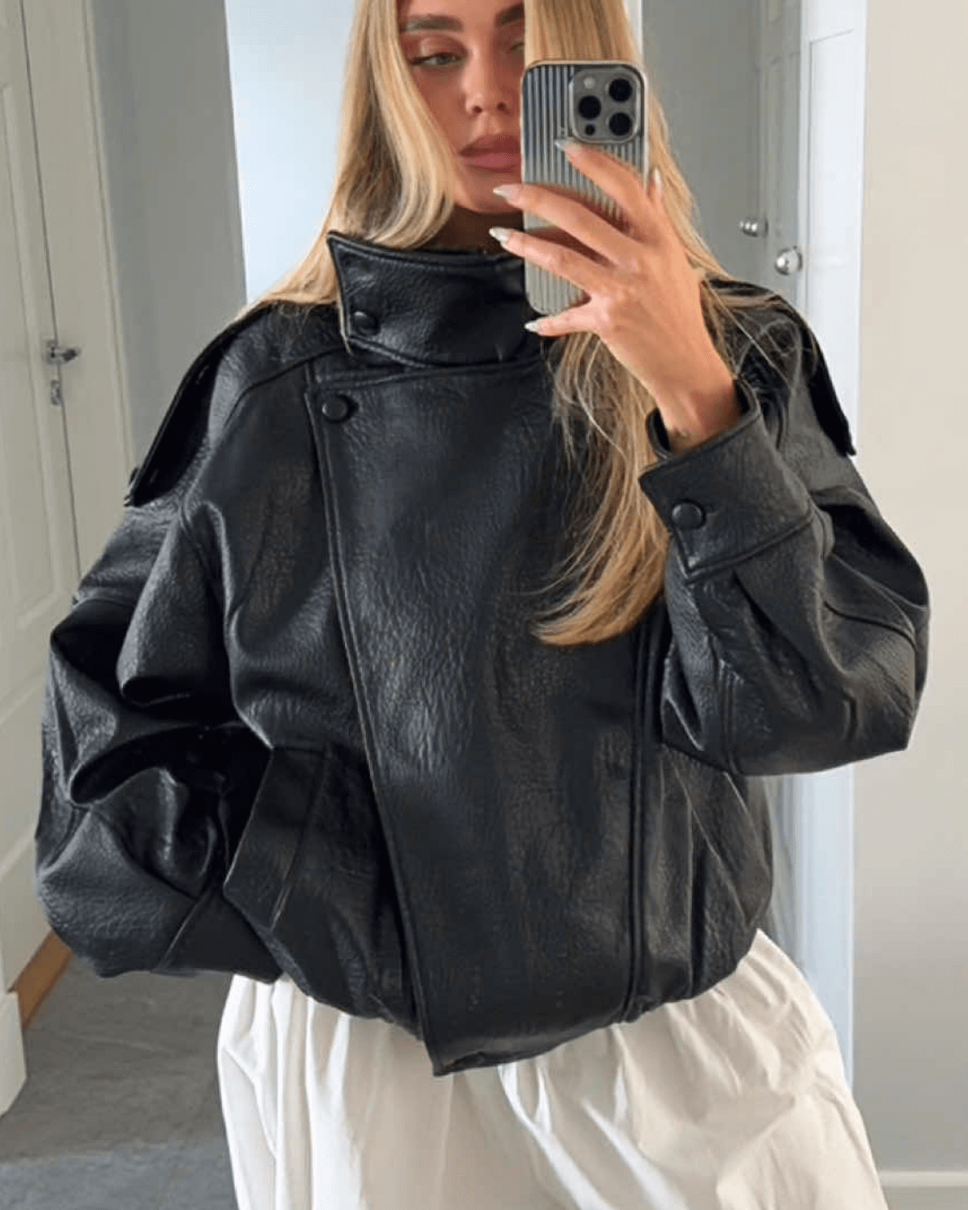 Drune | Asymmetrische Lederjacke