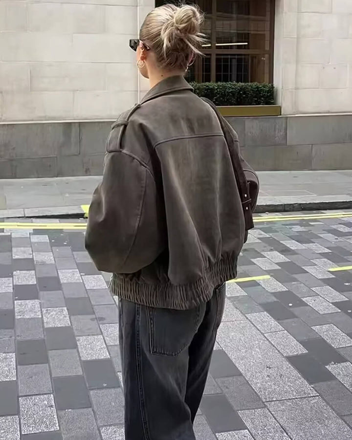 Drune | Suede-Pilotjacke