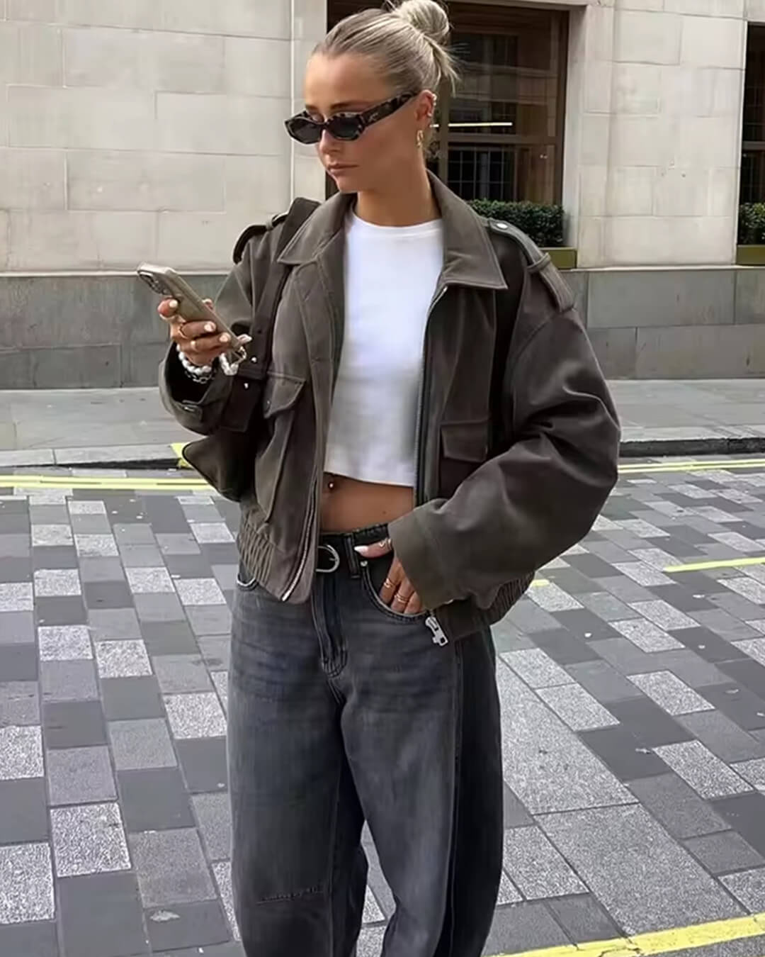 Drune | Suede-Pilotjacke