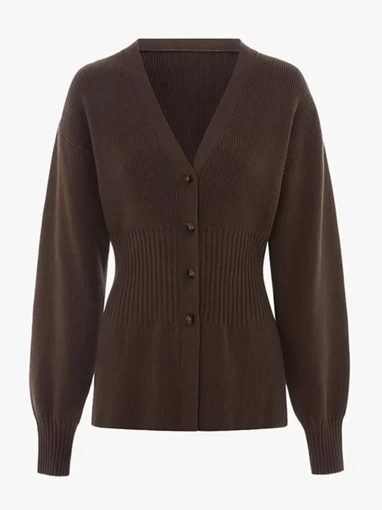 Drune | Taillierter V-Ausschnitt Cardigan
