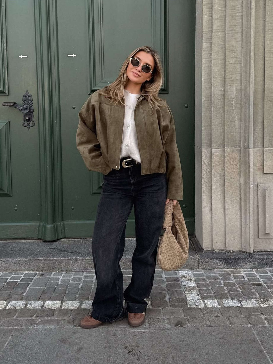 Drune | Wildleder Bomberjacke