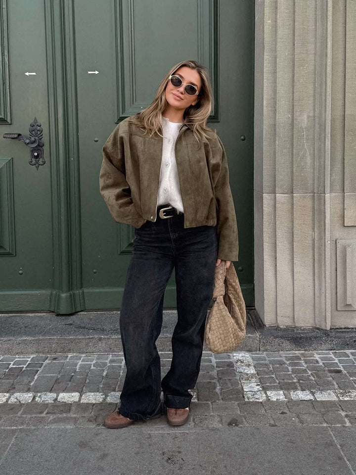 Drune | Wildleder Bomberjacke