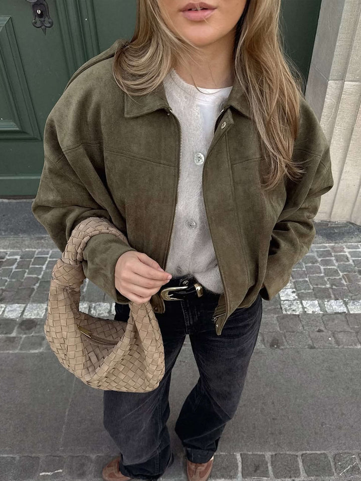 Drune | Wildleder Bomberjacke
