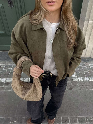 Drune | Wildleder Bomberjacke