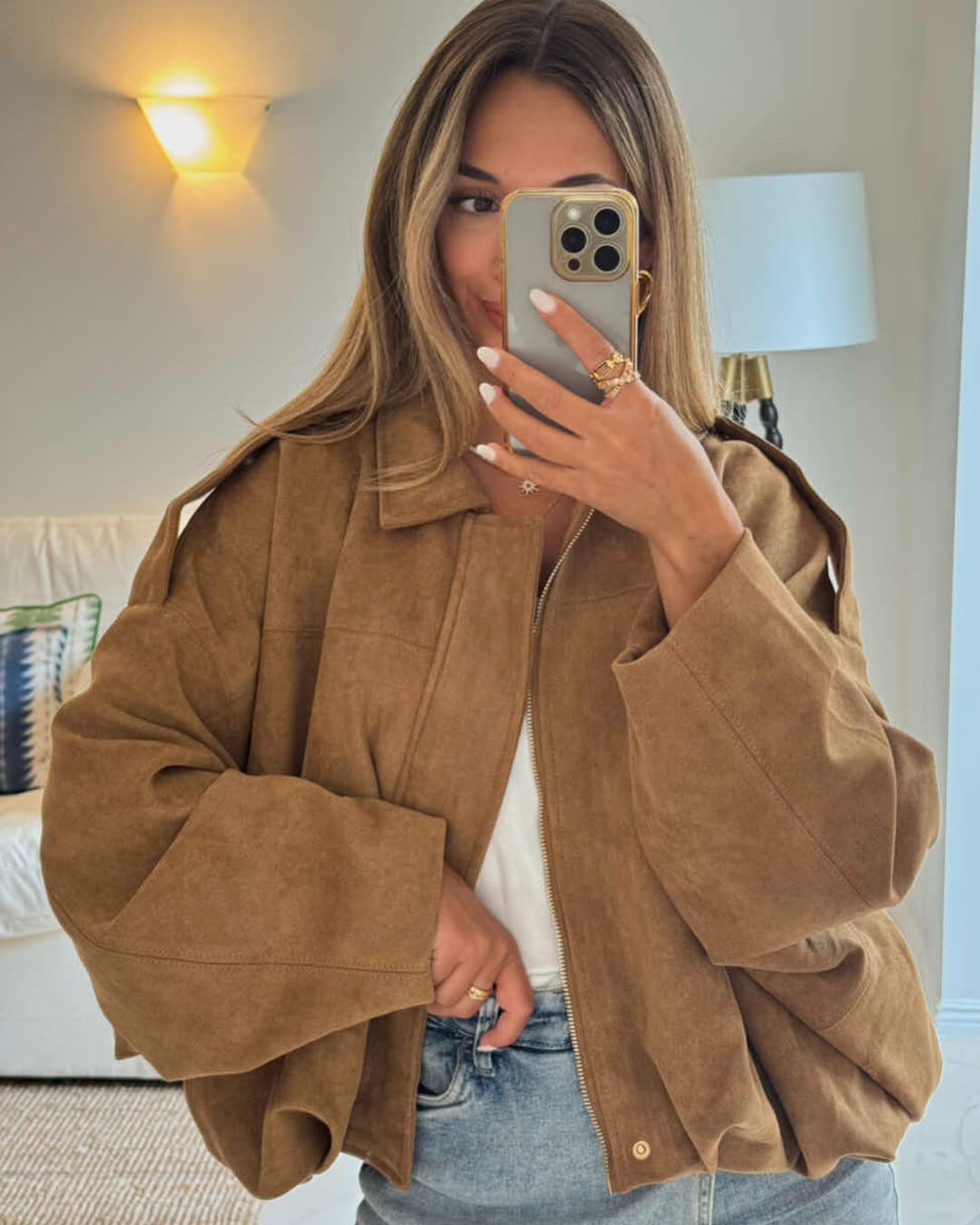Drune | Wildleder Bomberjacke