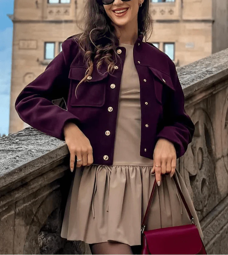Drune | Bomberjacke mit goldenen Details