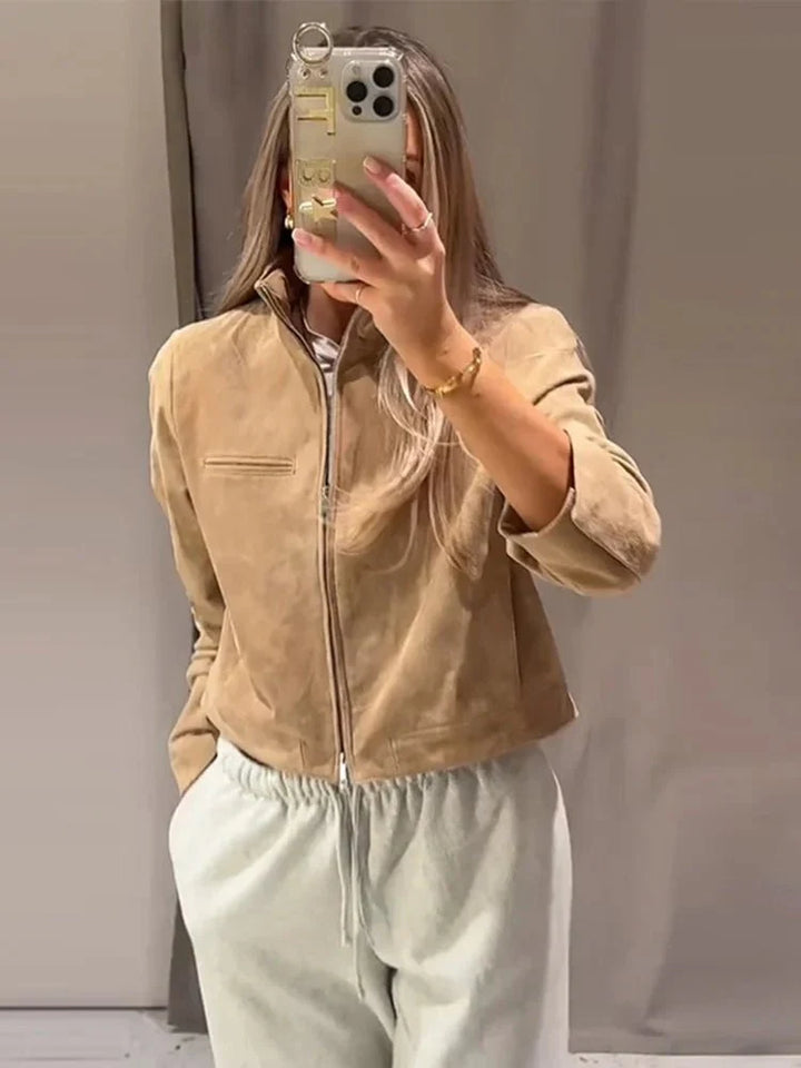 Drune | Wildlederjacke mit Stehkragen