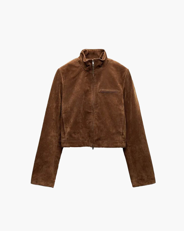 Drune | Wildlederjacke mit Stehkragen