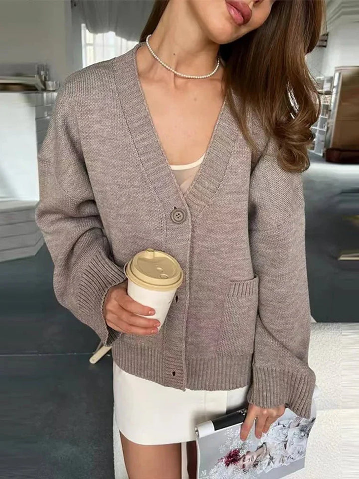 Drune | Eleganter V-Ausschnitt Cardigan